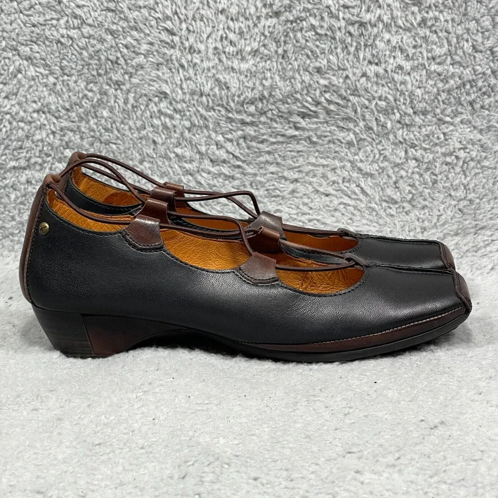 Pikolinos Gandia Womens Size 38 US 7.5-8 Slip On Shoes Black Leather